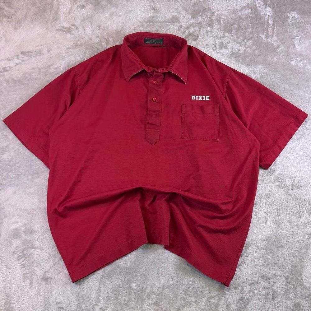 Vintage 90s Sahara Made in USA Red Dixie State Polo Shirt XL